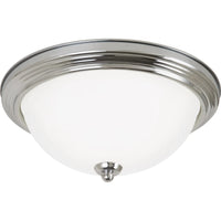 Geary LED Flushmount — Chrome with Satin Etched Glass