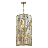 Gemma Large Two Tier Drum - Silver Leaf - by Fredrick Ramond