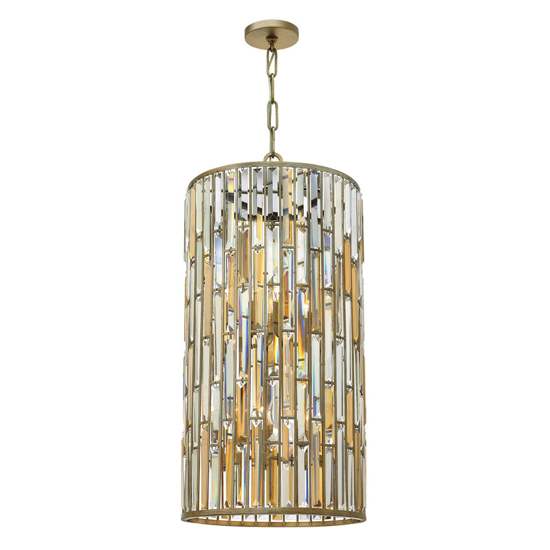 Gemma Large Two Tier Drum - Silver Leaf - by Fredrick Ramond