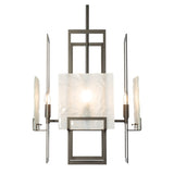 Geo Pendant 4 Light, shown in Oil Rubbed Bronze, Frosted Glass, by Hubbardton Forge