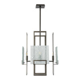 Geo Pendant 4 Light, shown in Oil Rubbed Bronze, Frosted Glass, by Hubbardton Forge