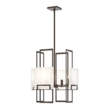 Geo Pendant 4 Light in Bronze, Frosted Glass by Hubbardton Forge