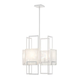 Geo Pendant 4 Light in White, Frosted Glass by Hubbardton Forge