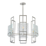 Geo Pendant 6 Light, shown in Sterling, Clear Glass, by Hubbardton Forge