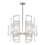 Geo Pendant 6 Light, shown in Sterling, Clear Glass, by Hubbardton Forge