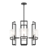 Geo Pendant 6 Light in Black, Clear Glass by Hubbardton Forge