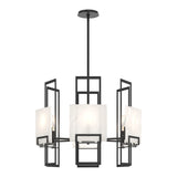 Geo Pendant 6 Light in Black, Frosted Glass by Hubbardton Forge
