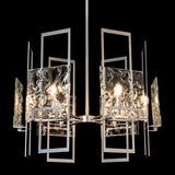 Geo Pendant 6 Light detail in Sterling, Clear Glass, by Hubbardton Forge