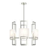 Geo Pendant 6 Light in Sterling, Frosted Glass by Hubbardton Forge