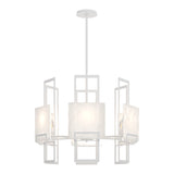 Geo Pendant 6 Light in White, Frosted Glass by Hubbardton Forge