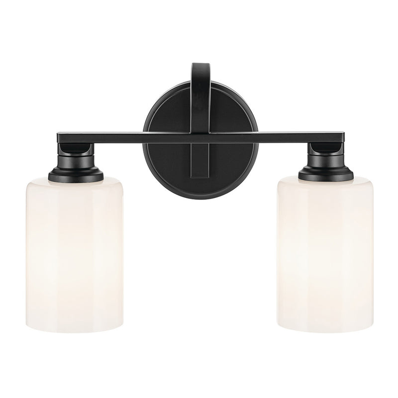 Gioe Vanity Light 2-Light in Black with White Glass