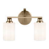 Gioe Vanity Light 2-Light in Champagne Bronze with White Glass