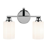 Gioe Vanity Light 2-Light in Chrome with White Glass