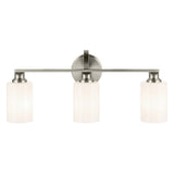 Gioe Vanity Light 3-Light in Brushed Nickel with White Glass