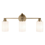Gioe Vanity Light 3-Light in Champagne Bronze with White Glass