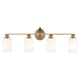 Gioe Vanity Light 4-Light in Champagne Bronze with White Glass