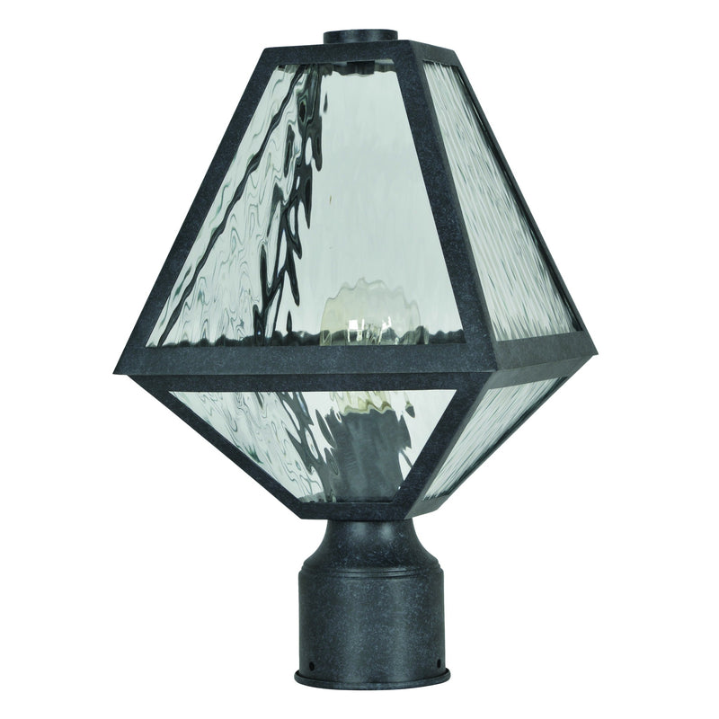 Glacier Outdoor Post Lantern 8'' Black Charcoal Black