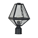 Glacier Outdoor Post Lantern 8'' Black Charcoal Black