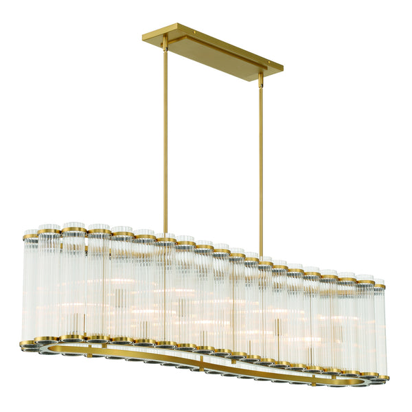Glasbury Linear Suspension Gold By Eurofase Side View