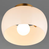 Glazed Flush Mount White Natual Aged Brass By Maxim Lighting - Detailed View3