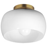 Glazed Flush Mount White Natual Aged Brass By Maxim Lighting 