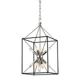 Glendale Lantern - 12.25 Inch - Polished Nickel with Hammered Black by Hudson Valley