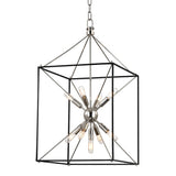 Glendale Lantern - 16.25 Inch - Polished Nickel with Hammered Black by Hudson Valley