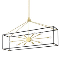 Glendale Linear Suspension - Aged Brass with Hammered Black by Hudson Valley