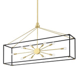 Glendale Linear Suspension - Aged Brass with Hammered Black by Hudson Valley