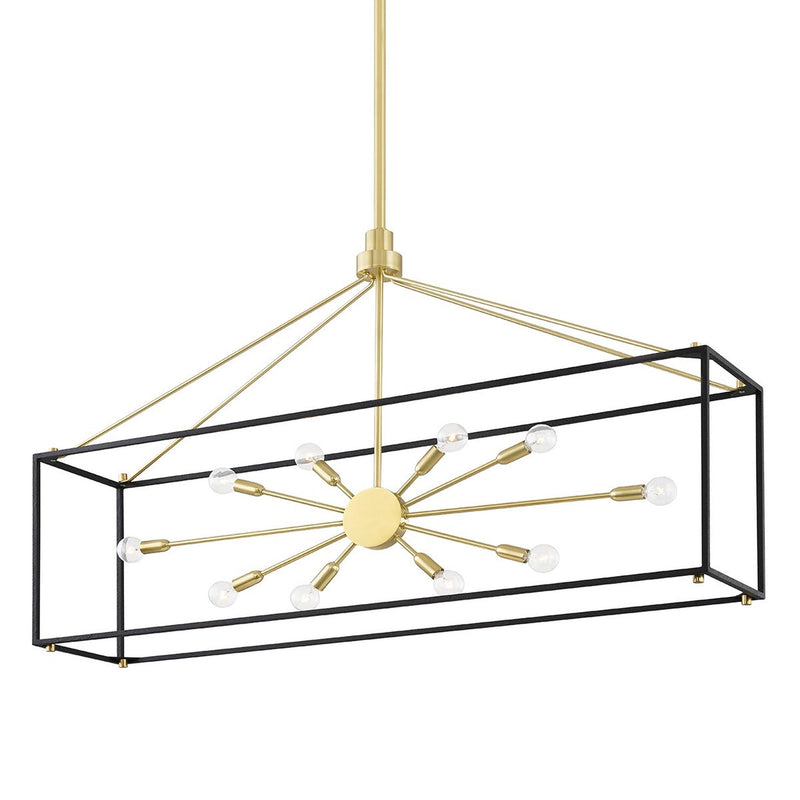 Glendale Linear Suspension - Aged Brass with Hammered Black by Hudson Valley