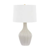Glendora Table Lamp - Aged Brass with Ceramic Misty Morning by Hudson Valley