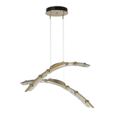 Glissade Double LED Pendant, shown in Modern Brass, by Hubbardton Forge