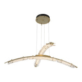 Glissade Double LED Pendant, shown in Modern Brass, by Hubbardton Forge