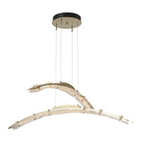 Glissade Double LED Pendant, shown in Modern Brass, by Hubbardton Forge