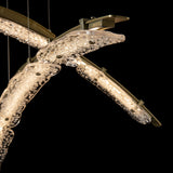 Glissade Double LED Pendant detail in Modern Brass, by Hubbardton Forge