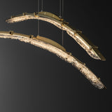 Glissade Double LED Pendant detail in Modern Brass, by Hubbardton Forge