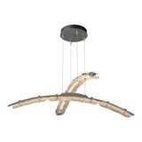 Glissade Double LED Pendant in Natural Iron by Hubbardton Forge