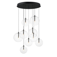 Global 9-Light LED Chandelier by ET2 - Black