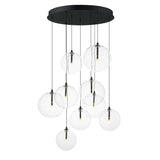 Global 9-Light LED Chandelier by ET2 - Black