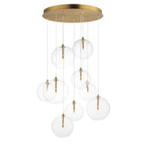 Global 9-Light LED Chandelier by ET2 - Natural Aged Brass