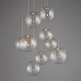 Global 9-Light LED Chandelier by ET2 - Natural Aged Brass