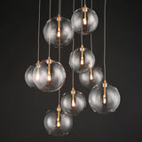 Global 9-Light LED Chandelier by ET2 - Natural Aged Brass