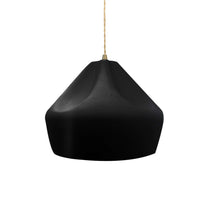 Gloss Black-Beige Twisted Cord Crease Small Ceramic Pendant by Justice Design