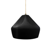 Gloss Black-Beige Twisted Cord Crease Small Ceramic Pendant by Justice Design
