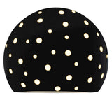 Gloss Black-Beige Twisted Cord Perforated Globe Ceramic Wall Sconce by Justice Design
