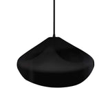Gloss Black-Black Cord Crease Large Ceramic Pendant by Justice Design