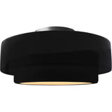 Gloss Black Brushed Nickel Ceramic Small Tier Semi-Flush by Justice Design