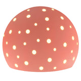 Gloss Blush-Beige Twisted Cord Perforated Globe Ceramic Wall Sconce by Justice Design
