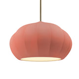 Oval Fluted Ceramic Pendant