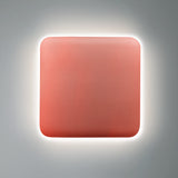 Gloss Blush Ceramic Small Square Backlit ADA Color Selectable Wall Sconce by Justice Design